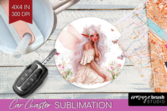 Magical Forest Car Coaster - Fantasy Coaster PNG Sublimation Product Image 1