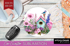 Magical Forest Car Coaster - Fantasy Coaster PNG Sublimation Product Image 1