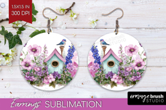 Magical Forest Round Earrings - Fantasy PNG Sublimation Product Image 1