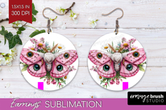 Magical Forest Round Earrings - Fantasy PNG Sublimation Product Image 1
