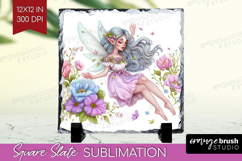 Magical Forest Slate PNG - Fantasy Square Slate Sublimation Product Image 1