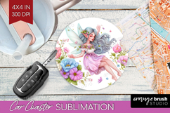 Magical Forest Car Coaster - Fantasy Coaster PNG Sublimation Product Image 1