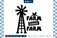 Farm Sweet Farm SVG Farmhouse Sign Rustic Cut File Product Image 1