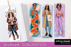 Fashion Girl Printable Bookmark - Seasonal Bookmark PNG Product Image 1