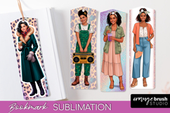 Fashion Girl Printable Bookmark - Seasonal Bookmark PNG Product Image 1