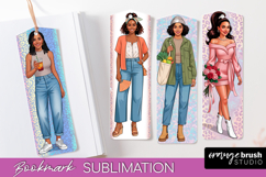 Fashion Girl Printable Bookmark - Seasonal Bookmark PNG Product Image 1