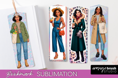 Fashion Girl Printable Bookmark - Seasonal Bookmark PNG Product Image 1