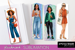 Fashion Girl Printable Bookmark - Seasonal Bookmark PNG Product Image 1