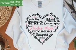 Foster Mom Heart Shape SVG | Mother's Day Heart SVG PNG Product Image 2