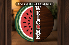 Welcome Watermelon Sign SVG Summer Door Decor Product Image 2