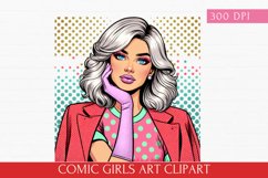 Comic Girls Art clipart, Pop-Art Girls sublimation Product Image 1