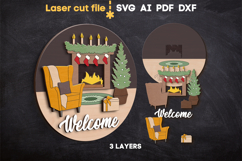 Christmas Welcome SVG laser cut files for Glowforge Product Image 2