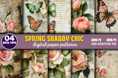Spring Shabby Chic Digital Paper PNG Product Image 1