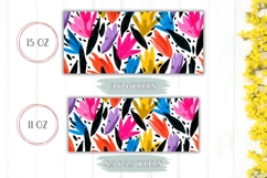 Abstract Tulips Mug, Abstract Mug, Floral Mug Template Product Image 2