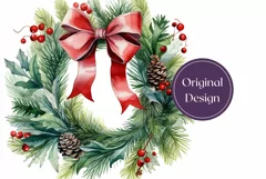 Christmas Tumbler Wrap, Watercolor Christmas Sublimation PNG Product Image 2