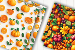 Autumn Pumpkin Digital Paper Product Image 2