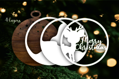 3d deer layered christmas ornaments svg files for laser cut Product Image 3