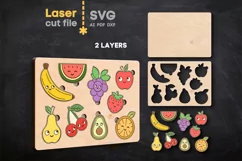 Fruits Baby Puzzle SVG Laser cut file for Glowforge Product Image 2