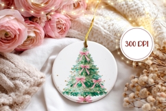 Christmas Pink Bows Ornament, Christmas Tree Ornament PNG Product Image 2