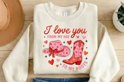 I Love You From My Hat to My Boots PNG, Western Valentine Sh Product Image 3