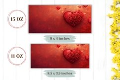 Red Hearts Mug Design, Red Love Hearts Mug Template Product Image 2