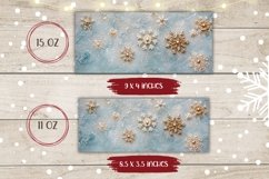 Snowflake Mug Wrap Design, Winter Mug Sublimation Design Product Image 2