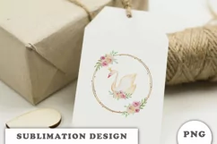 Princess Swan Floral Wreath PNG Product Image 2