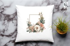 Sage Green Watercolor Floral Frames &amp; Wreaths PNG Product Image 3