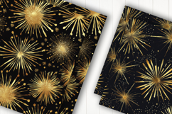 Golden Fireworks Burst Digital Paper Product Image 2