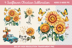 Sunflower Christian Sublimation Bundle PNG Product Image 3