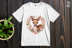 Floral Deer Clipart Sublimation PNG Product Image 2