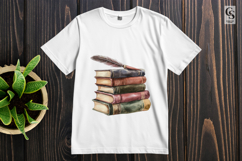 Vintage Books and Feather clipart sublimation PNG Product Image 2