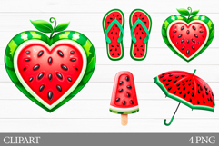 Watermelon Clipart. Watermelon Sublimation Product Image 1