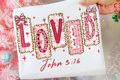 Loved John 3:16 png, Preppy Valentine Png, Loved valentine Product Image 2