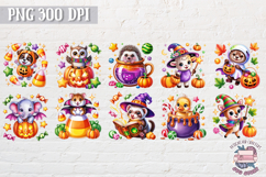 Halloween Cute animals Clipart Bundle Sublimation 55 PNG Product Image 6