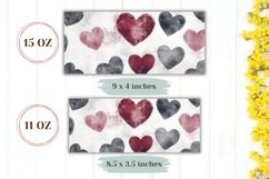 Love Mug Wrap, Watercolor Hearts Mug Sublimation PNG Product Image 2