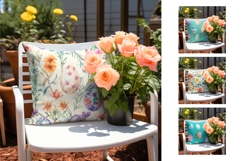 Easter Pillow Case Designs, Watercolor Easter Eggs Print Product Image 2