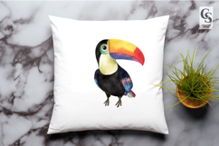 Cute Toucan Watercolor Clipart Sublimation PNG Product Image 3