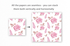 Pink Roses Seamless Pattern, Digital Paper Product Image 2