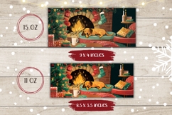 Cartoon Christmas Dog Mug Wrap, Christmas Tree Mug PNG Product Image 2