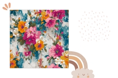 White Pillow Design, Vintage Flowers Pillow Case Sublimation Product Image 2