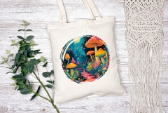 Neon Mushrooms Illustration, Cartoon Forest Illustration Product Image 2