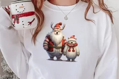 Cute Christmas Highland Cow Clipart, Christmas PNG Product Image 2