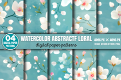Watercolor Abstract Floral Pattern Set PNG Product Image 1