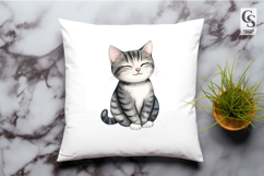 Watercolor Gray Cat Clipart Sublimation PNG Product Image 3