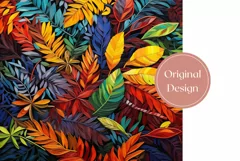 Floral Tumbler Wrap Design, Colorful Tropical Leaves Tumbler Product Image 2