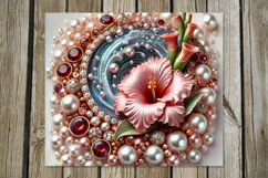 3D Flowers & pearls | 4 Skinny tumbler sublimation designs P Product Image 2