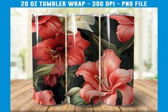 Amaryllis Flower Tumbler Wrap | Flower Tumbler Sublimation Product Image 2