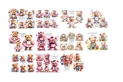 Teddy Bear Mega Bundle, Animals Clipart, Woodland Animal Png Product Image 2