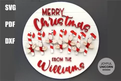 Merry Christmas Welcome sign SVG, Christmas Family Name sign Product Image 1